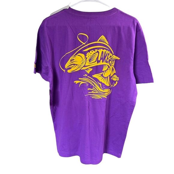 Los Angeles LA Lakers NBA New Era Crew Neck Purple SS Tee Shirt Mens L NE97099M - Picture 1 of 10
